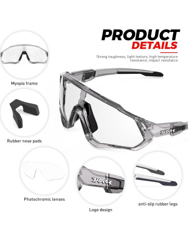 Gafas de Ciclismo KAPVOE Fotoquímicas UV400 para MTB