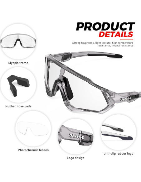 Gafas de Ciclismo KAPVOE Fotoquímicas UV400 para MTB