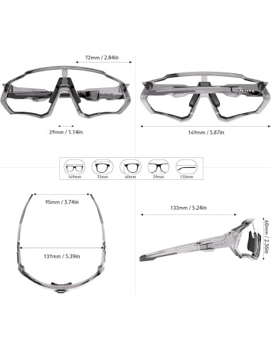 Gafas de Ciclismo KAPVOE Fotoquímicas UV400 para MTB