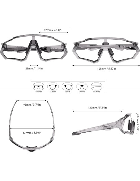 Gafas de Ciclismo KAPVOE Fotoquímicas UV400 para MTB