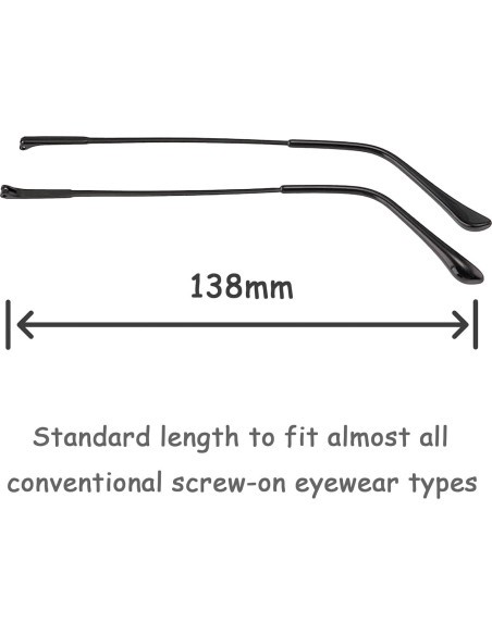 Patas de Gafas de Metal TORWOL 138mm Reemplazo DIY