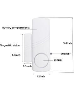 Sistema de Alarma para Ventanas y Puertas Peixiong - 2 Piezas 2