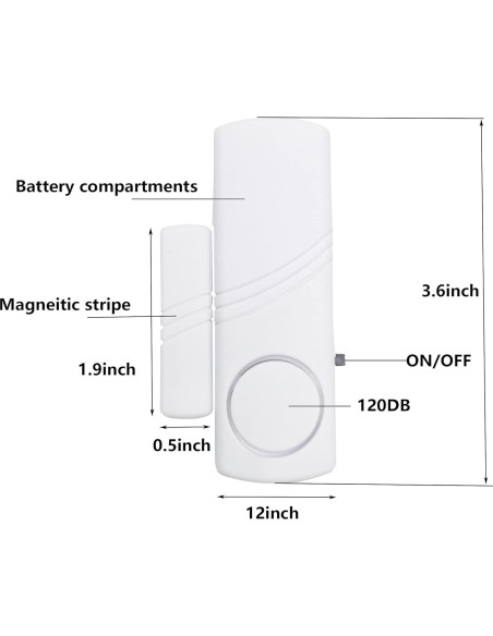 Sistema de Alarma para Ventanas y Puertas Peixiong - 2 Piezas