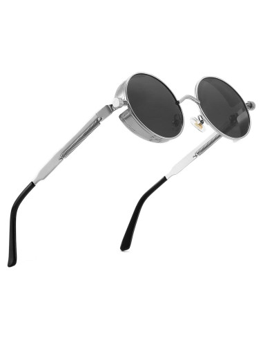 Gafas de sol Steampunk Gysnail UV400 Plata para mujeres