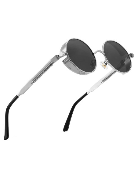 Gafas de sol Steampunk Gysnail UV400 Plata para mujeres