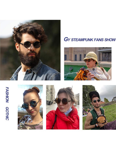 Gafas de sol Steampunk Gysnail UV400 Plata para mujeres