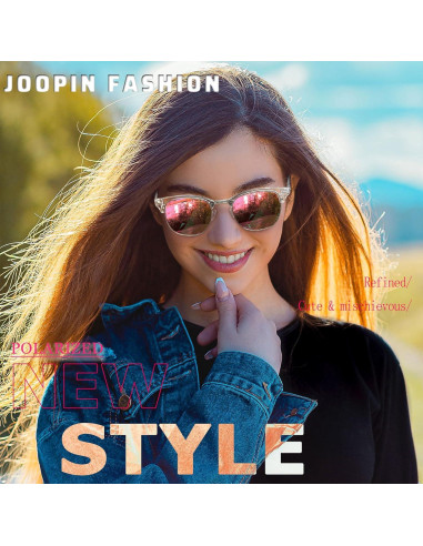 Gafas de sol Joopin H9041 semi sin montura UV400 rosa