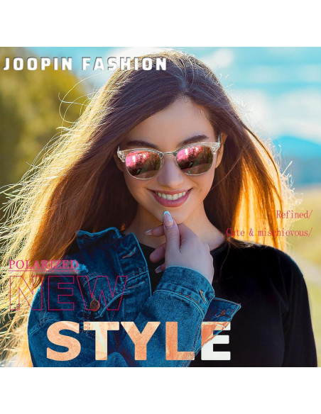 Gafas de sol Joopin H9041 semi sin montura UV400 rosa