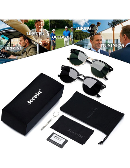 Gafas de sol Joopin polarizadas UV400 unisex medio marco Gafas de sol Joopin polarizadas UV400 unisex medio marco