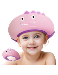 Gorro de Ducha para Bebé Rosa - Silicona Ajustable 1-9 Años