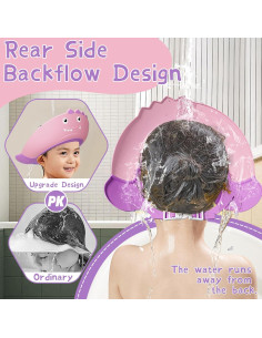 Gorro de Ducha para Bebé Rosa - Silicona Ajustable 1-9 Años 2