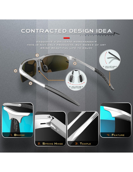 Gafas de sol SIPLION polarizadas para hombres UV400 marco ligero