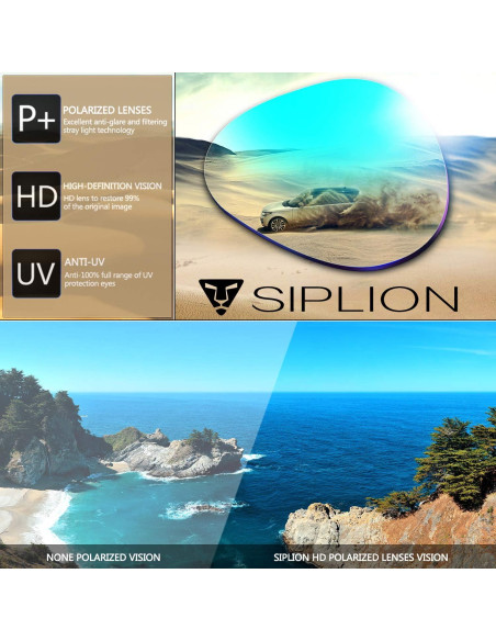 Gafas de sol SIPLION polarizadas para hombres UV400 marco ligero