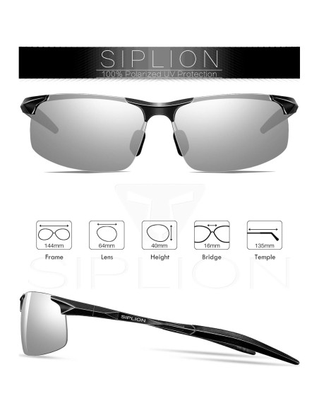Gafas de sol SIPLION polarizadas para hombres UV400 marco ligero