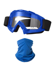 Gafas de Motocicleta LJDJ con Balaclava UV Azul