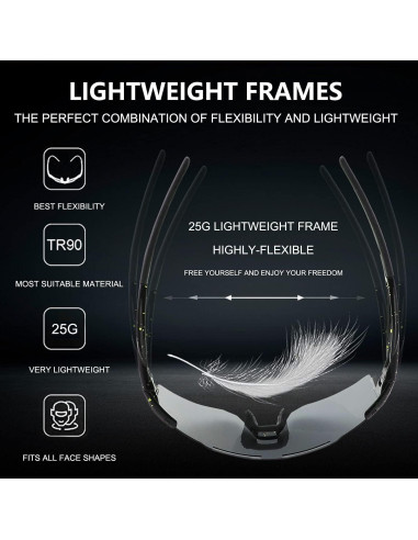 Gafas de sol OULAIQI para ciclismo y deportes con 3 lentes