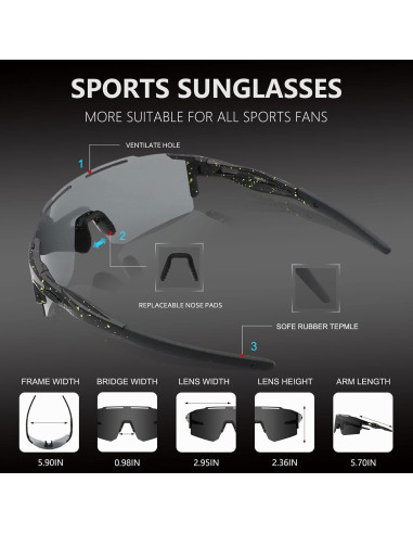 Gafas de sol OULAIQI para ciclismo y deportes con 3 lentes