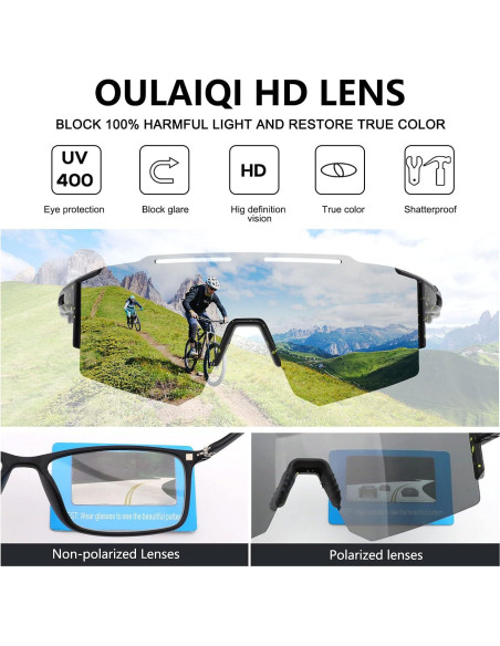 Gafas de sol OULAIQI para ciclismo y deportes con 3 lentes
