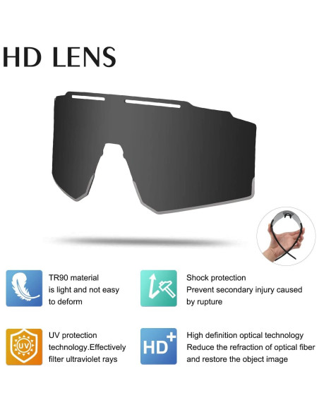 Gafas de sol OULAIQI para ciclismo y deportes con 3 lentes