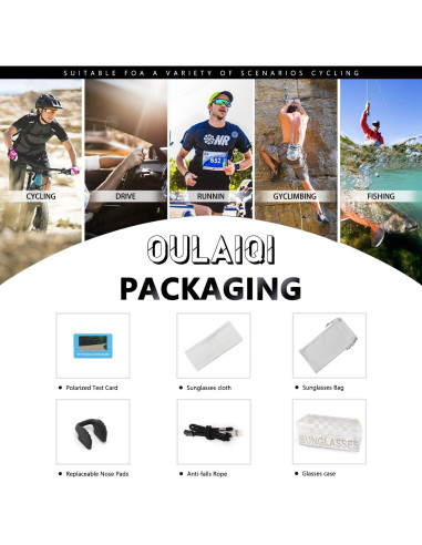 Gafas de sol OULAIQI para ciclismo y deportes con 3 lentes