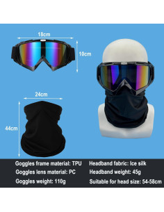 Gafas de Motocicleta LJDJ con Balaclava UV y Cubierta Facial 2