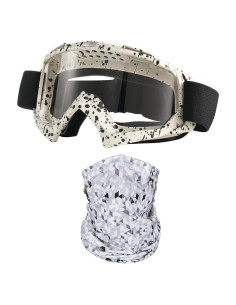 Gafas de Motocicleta LJDJ con Balaclava UV y Lente Clara