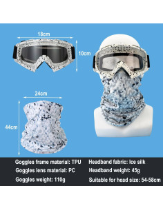 Gafas de Motocicleta LJDJ con Balaclava UV y Lente Clara 2