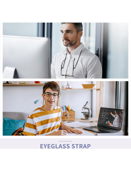 Correa para Gafas BILIONE 6 Pcs Cuero Ajustable Negro