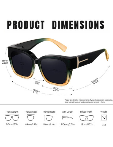 Gafas de Sol KANASTAL Polarizadas UV400 Cuadradas Unisex