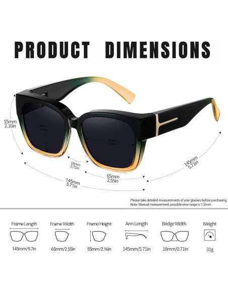 Gafas de Sol KANASTAL Polarizadas UV400 Cuadradas Unisex