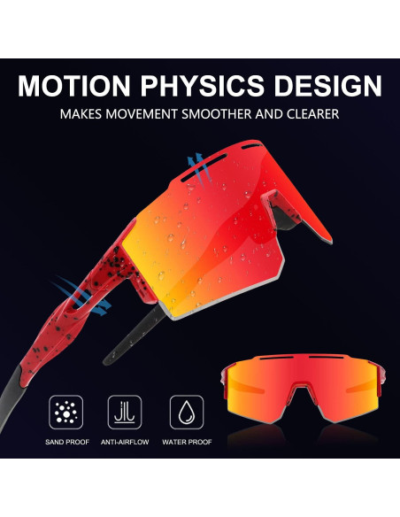 Gafas de sol OULAIQI para ciclismo con 3 lentes intercambiables