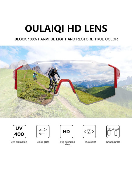 Gafas de sol OULAIQI para ciclismo con 3 lentes intercambiables