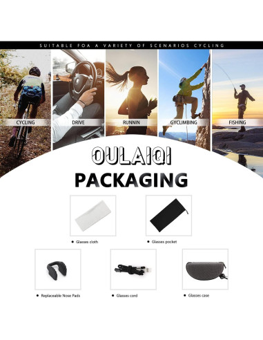 Gafas de sol OULAIQI para ciclismo con 3 lentes intercambiables