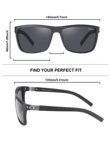 Gafas de sol deportivas PUKCLAR polarizadas UV400 negras