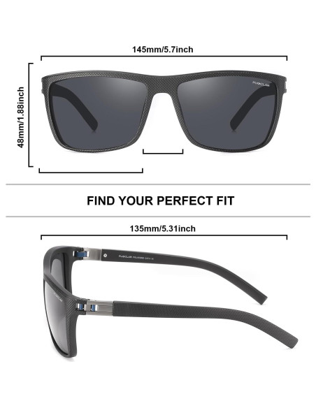 Gafas de sol deportivas PUKCLAR polarizadas UV400 negras