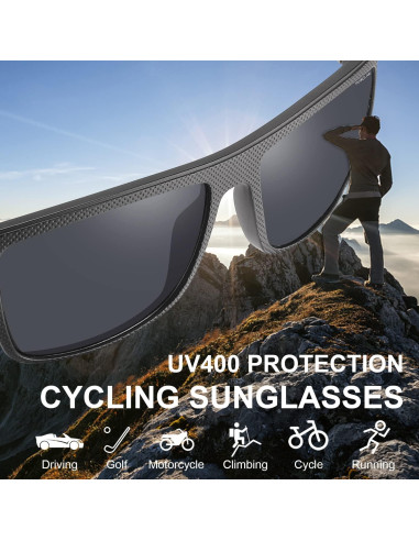 Gafas de sol deportivas PUKCLAR polarizadas UV400 negras