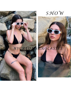 Gafas de sol rectangulares HYCREDI UV400 para hombres y mujeres 2