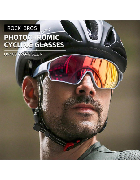 Gafas de sol fotocromáticas ROCKBROS para ciclismo gris