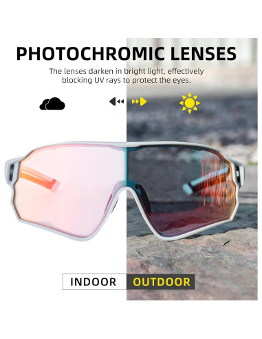 Gafas de sol fotocromáticas ROCKBROS para ciclismo gris