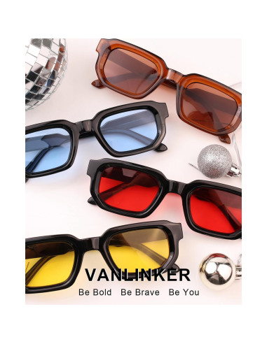 Gafas de Sol VANLINKER Retro Rectangulares UV400 Unisex