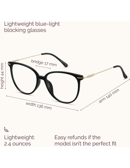 Gafas Anti Luz Azul Gaoye Unisex Marco Redondo UV400