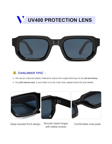Gafas de Sol VANLINKER Retro UV400 Gruesas Unisex VL9823