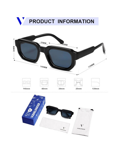 Gafas de Sol VANLINKER Retro UV400 Gruesas Unisex VL9823