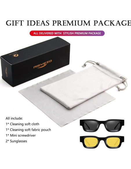 Gafas de Sol Polarizadas AIEYEZO Rectangulares Unisex