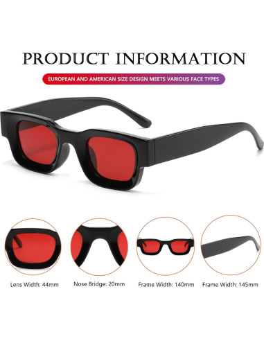 AIEYEZO Gafas de Sol Rectangulares Polarizadas 44mm Unisex