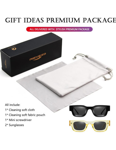 AIEYEZO Gafas de Sol Rectangulares Polarizadas UV400