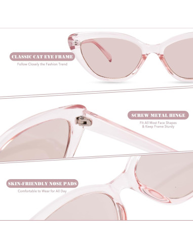 Gafas de sol estilo gato OPTOFENDY marrón claro retro