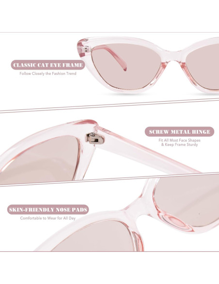 Gafas de sol estilo gato OPTOFENDY marrón claro retro