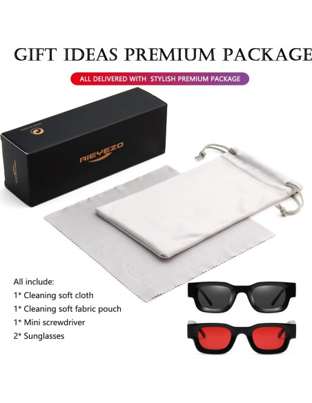 AIEYEZO Gafas de Sol Rectangulares Polarizadas UV400