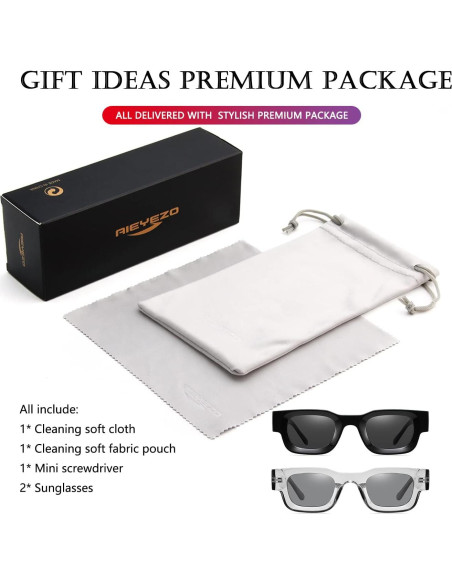 AIEYEZO Gafas de Sol Rectangulares Polarizadas Unisex